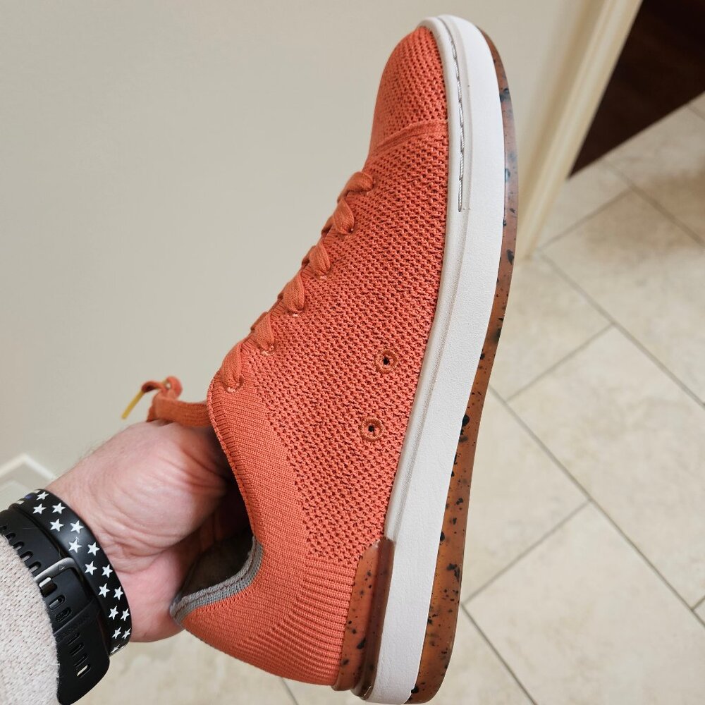 NIB Earth Elements Men's Anton Casual Knit Sneaker, Ginger Red/Coral - Picture 14 of 16